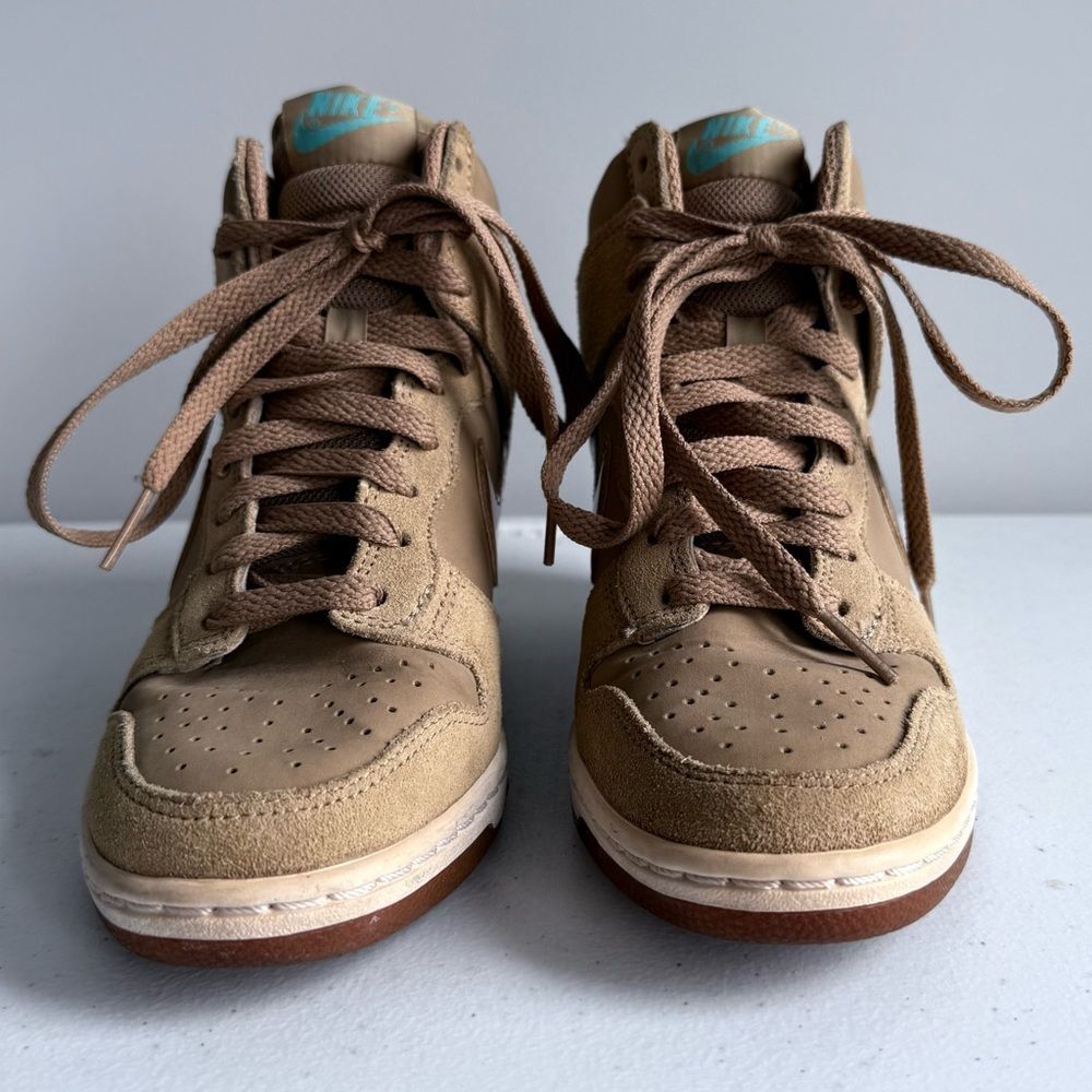 Nike Dunk Sky High Essential Wedge Sneakers Desert Camo 644877-200 High Tops 6 - Picture 6 of 16